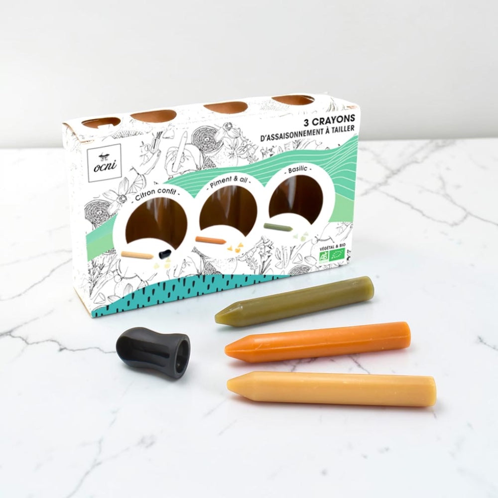 Coffret Découverte BIO – 3 Crayons d’Assaisonnement OCNI Factory